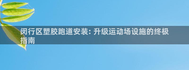 红足一1世官网：闵行区塑胶跑道安装: 升级运动场设施的终极
指南